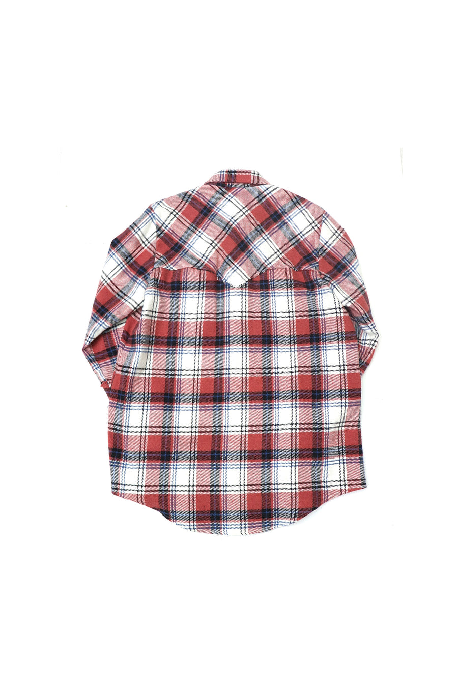 HOMMENA  Scarf Collar Western Shirt(CHECK RED)