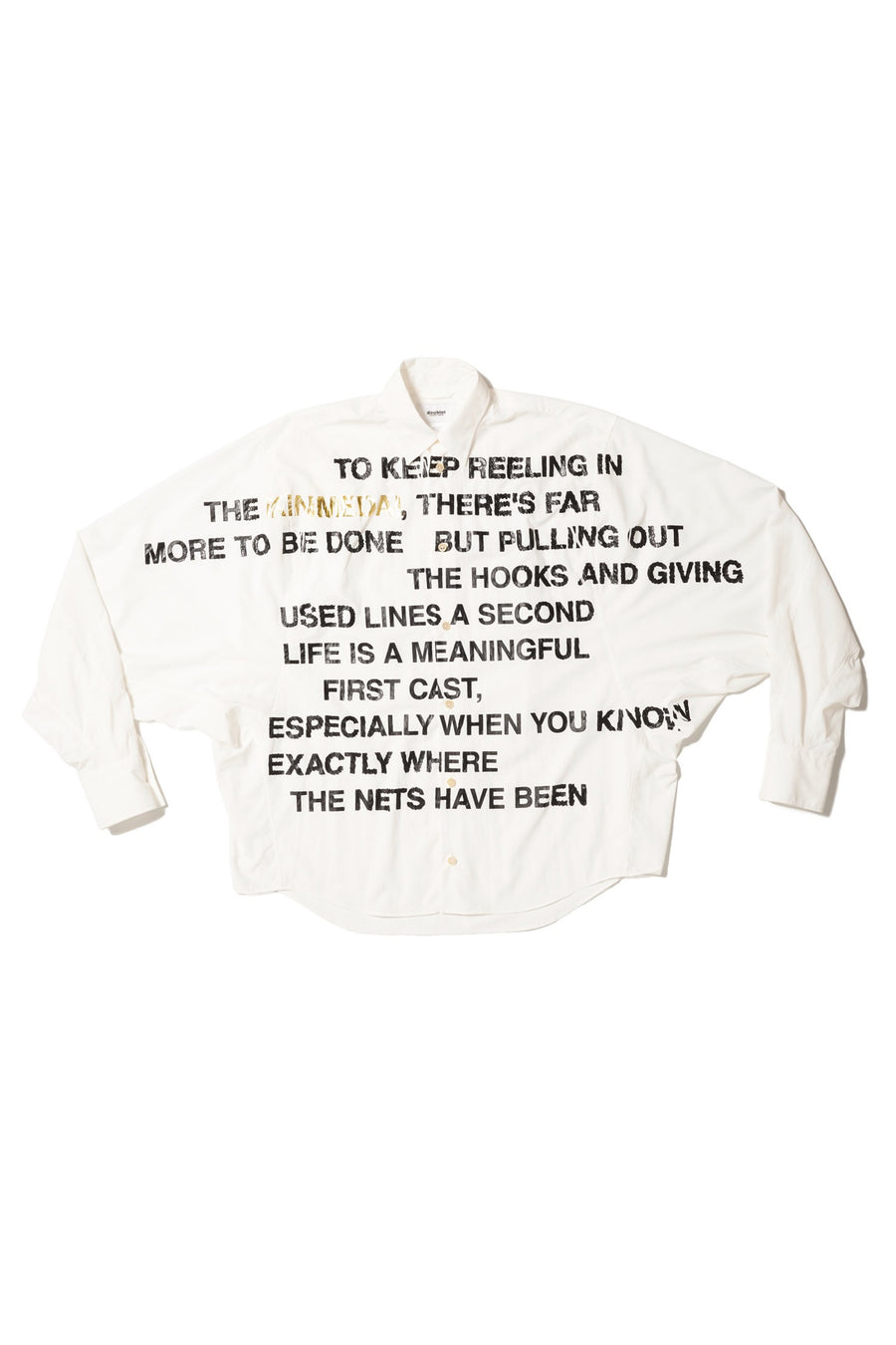 doublet(ダブレット)のKINMEDAI LINE MESSAGE SHIRT WHITEの通販