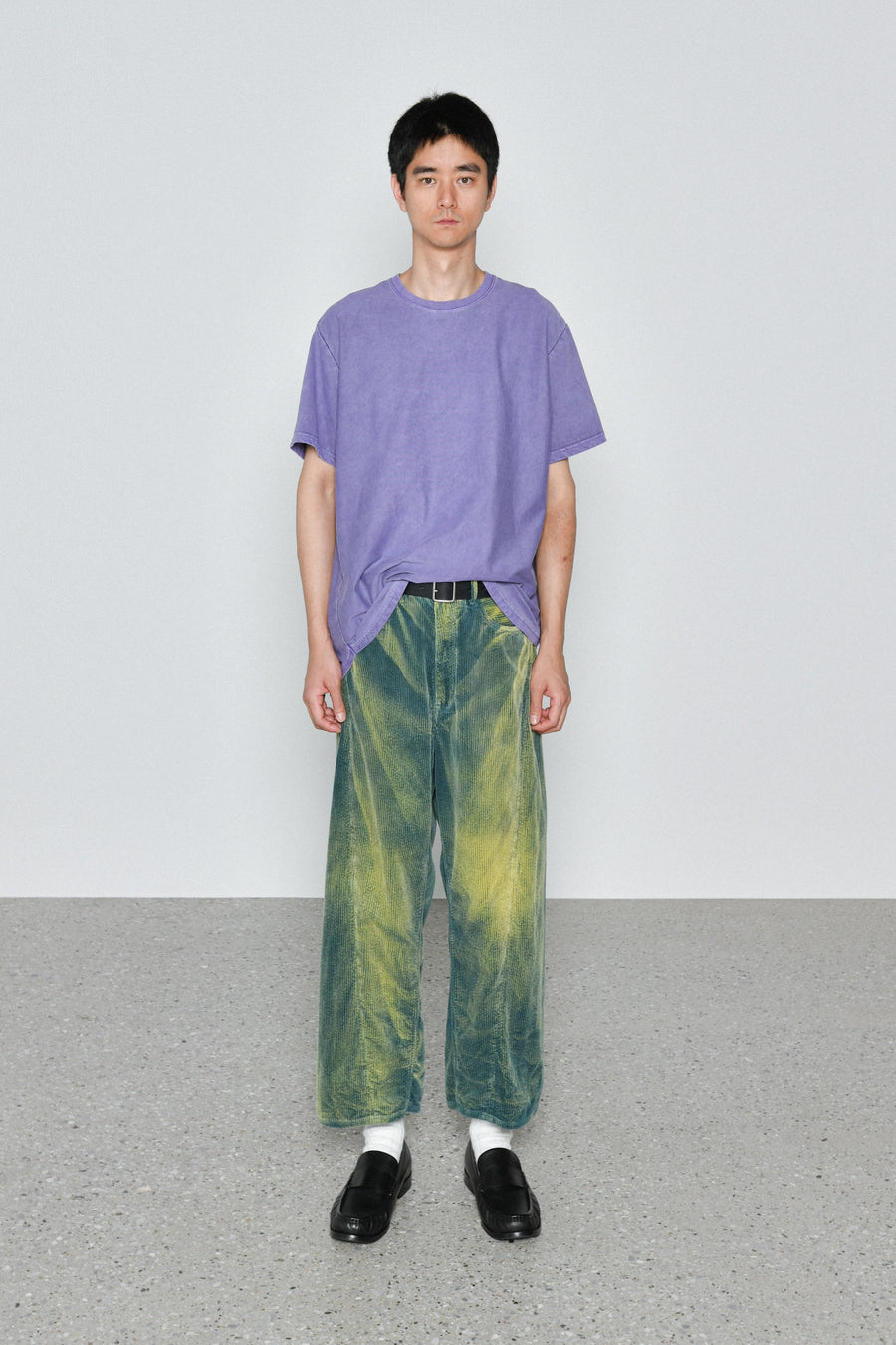 soe  Over Dye Round Hem Tall Tee(FADED PURPLE)