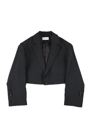 【25ss先行予約】BELPER  2025ss STRIPE SINGLE SHORT JACKET(BLACK) ※2月入荷予定予約品