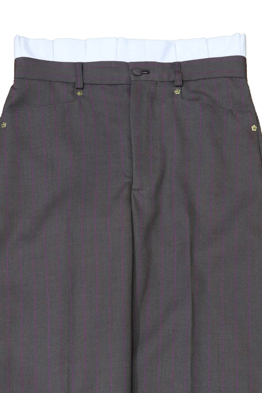 HOMMENA  Frilled Twisted Wide Pants(BROWN)