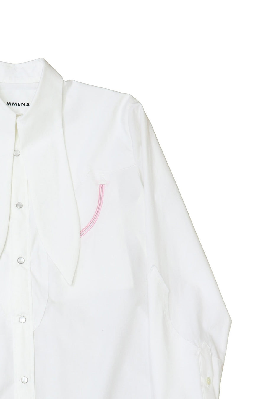 HOMMENA  Scarf Collar Western Shirt(OFF WHITE)