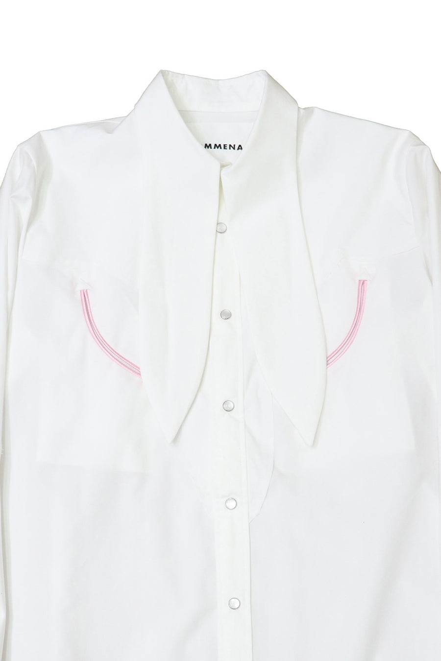 HOMMENA  Scarf Collar Western Shirt(OFF WHITE)