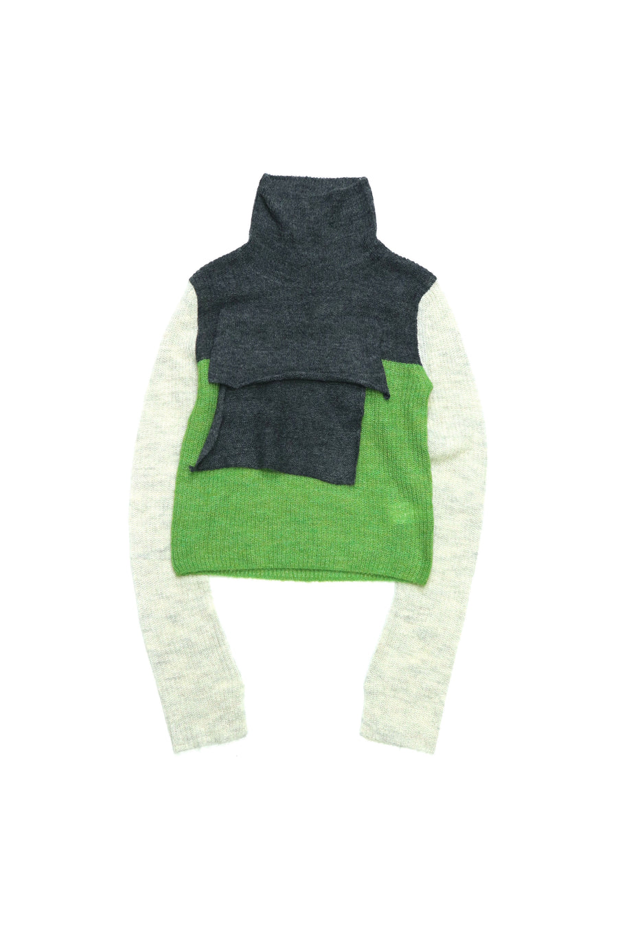 kotohayokozawa  MOHAIR HIGH NECK KNIT(GREEN)