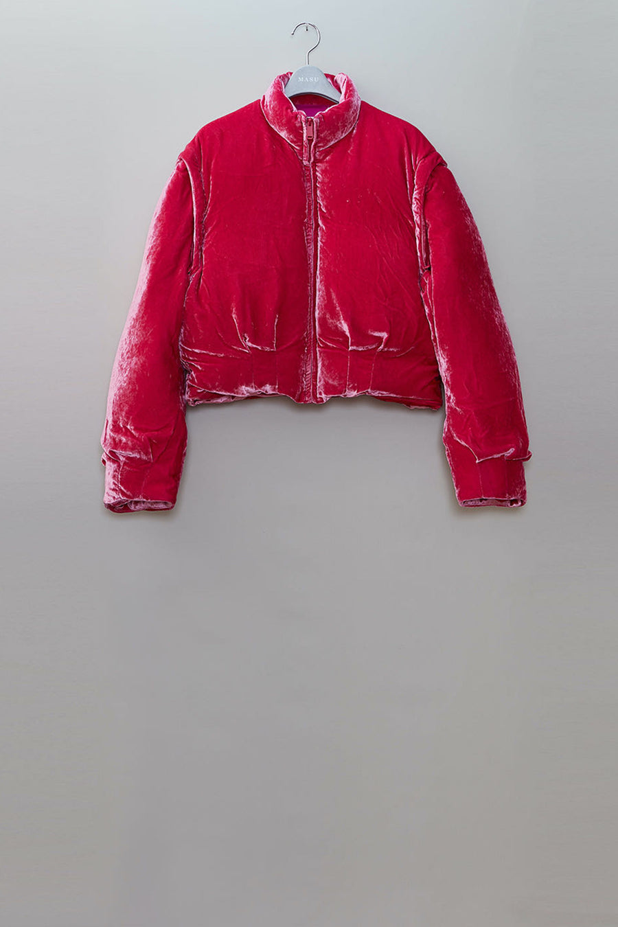 Masu's Velvet Puffer Jacket Pink mail order | Palette Art Alive 