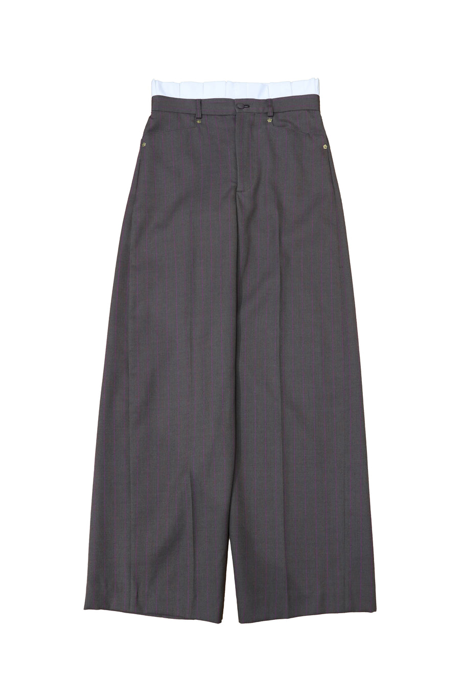 HOMMENA  Frilled Twisted Wide Pants(BROWN)