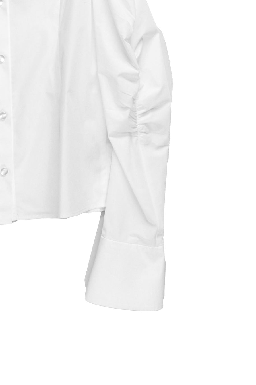 SHIORI MIKATA  square cut puff-sleeve shirts(WHITE)