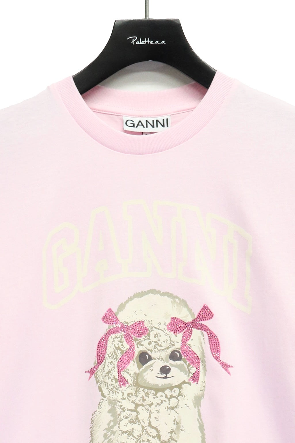 GANNI(ガニー)のBasic cotton Jersey T-shirt Chalk Pinkの通販