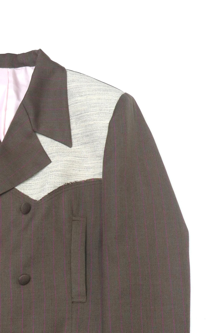 HOMMENA  Frillrd Western Double Breasted Jacket(BROWN)