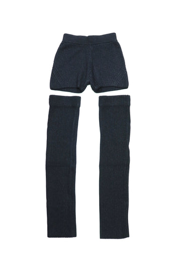 Voltage Control Filter  Wool Rib Knit Separate Pants(BLACK)