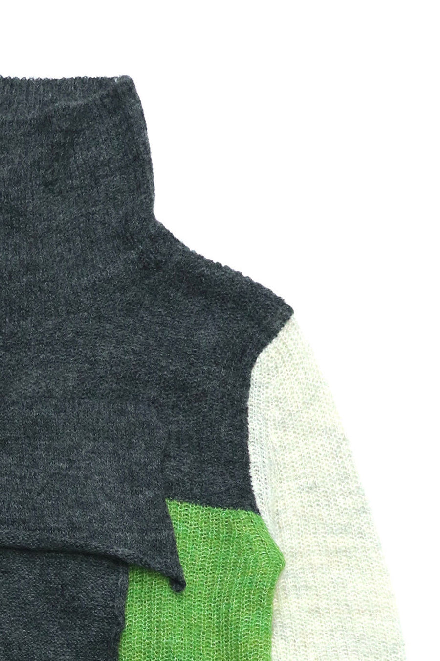 kotohayokozawa  MOHAIR HIGH NECK KNIT(GREEN)