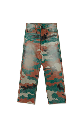 FAF  CAMO AGED DENIM PANTS