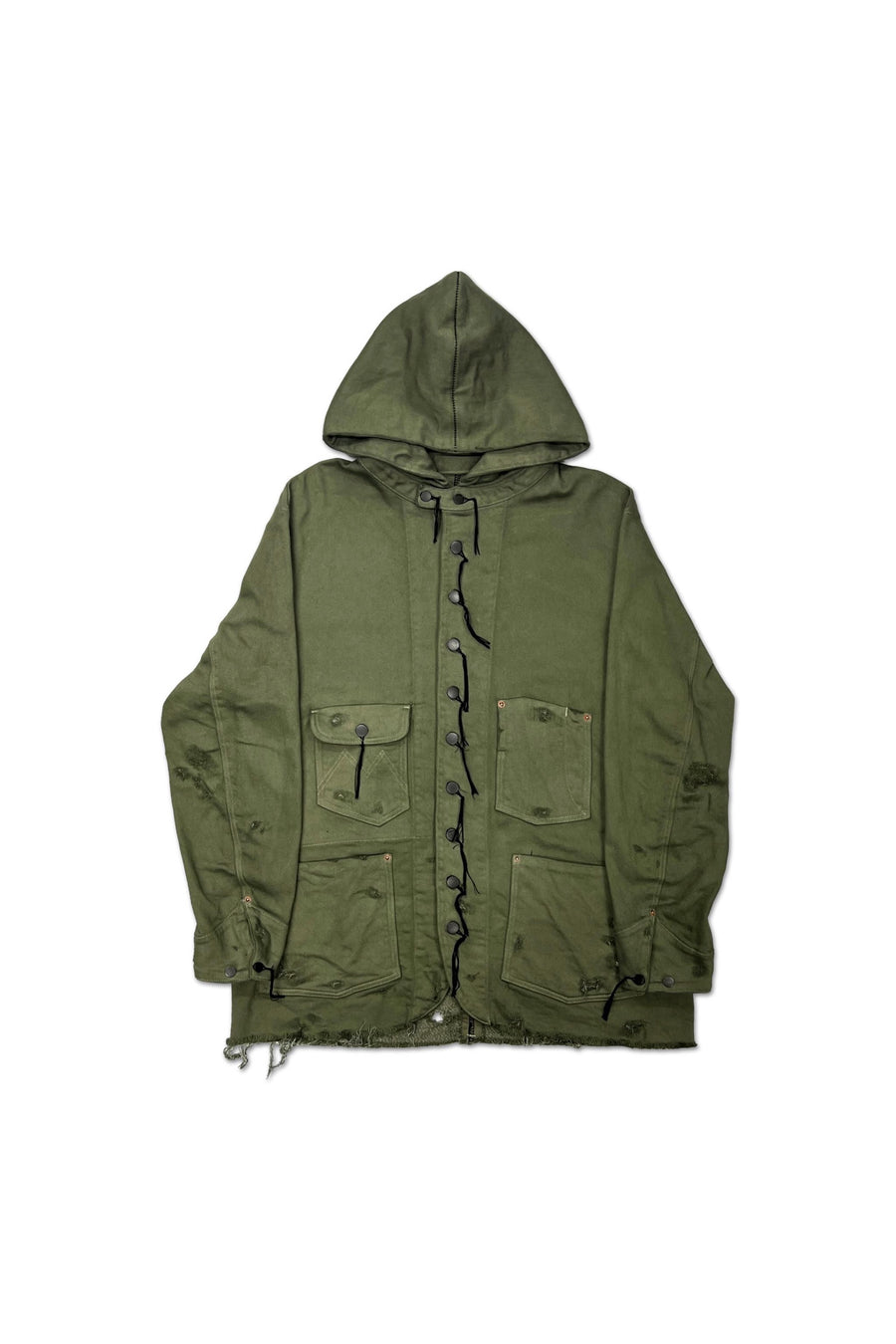 ー］Minus(マイナス)のHome Chore With Damaged INLAY DENIM OLIVE