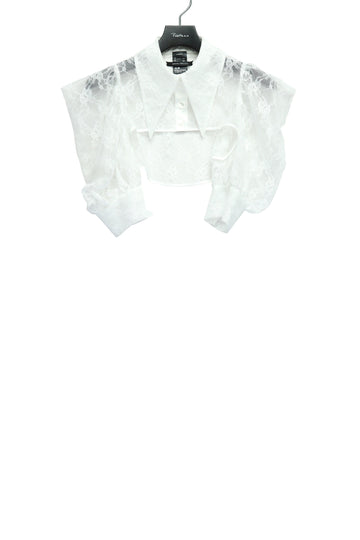 SHIORI MIKATA  over collar shirt bolero(WHITE)