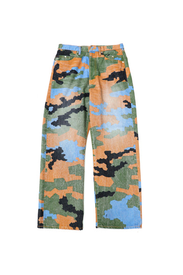 FAF × PALETTE art alive  CAMO AGED DENIM PANTS(GERMAN CAMO)