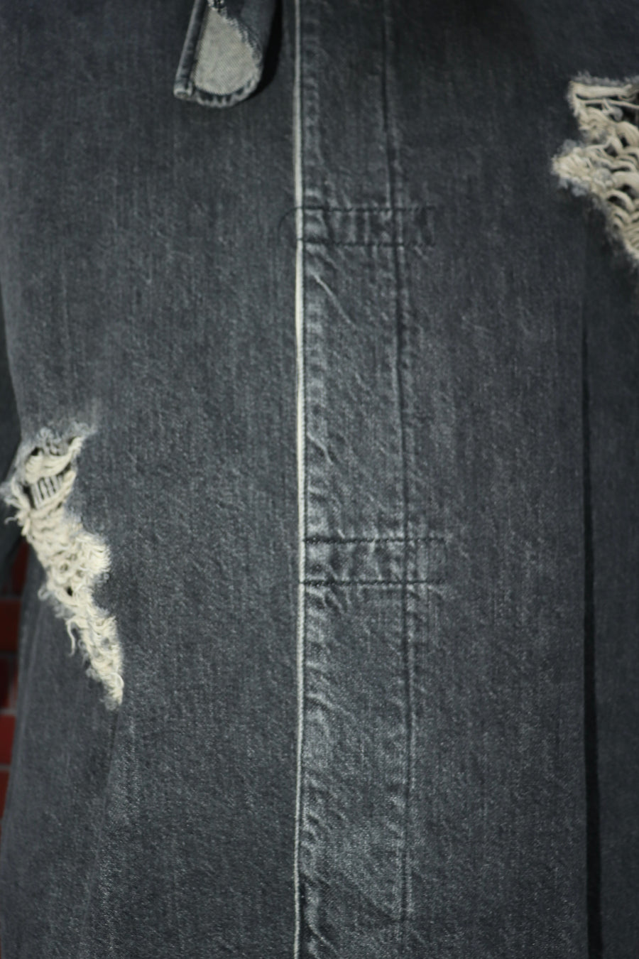 BELPER  DENIM BOWTIE BLOUSE(BLACK)