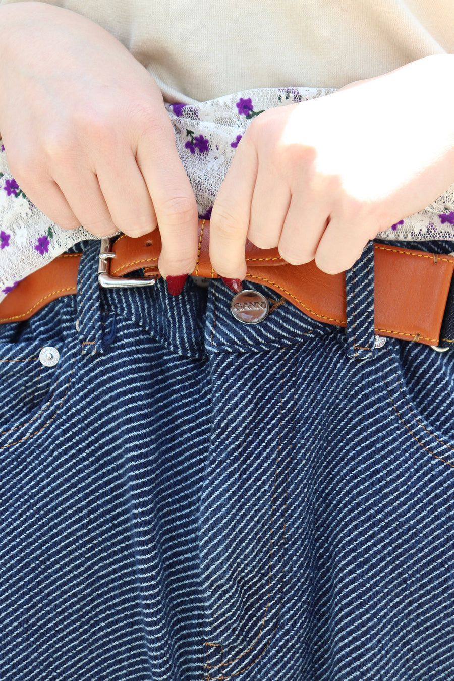 GANNI  Heavy Twill Denim Marri