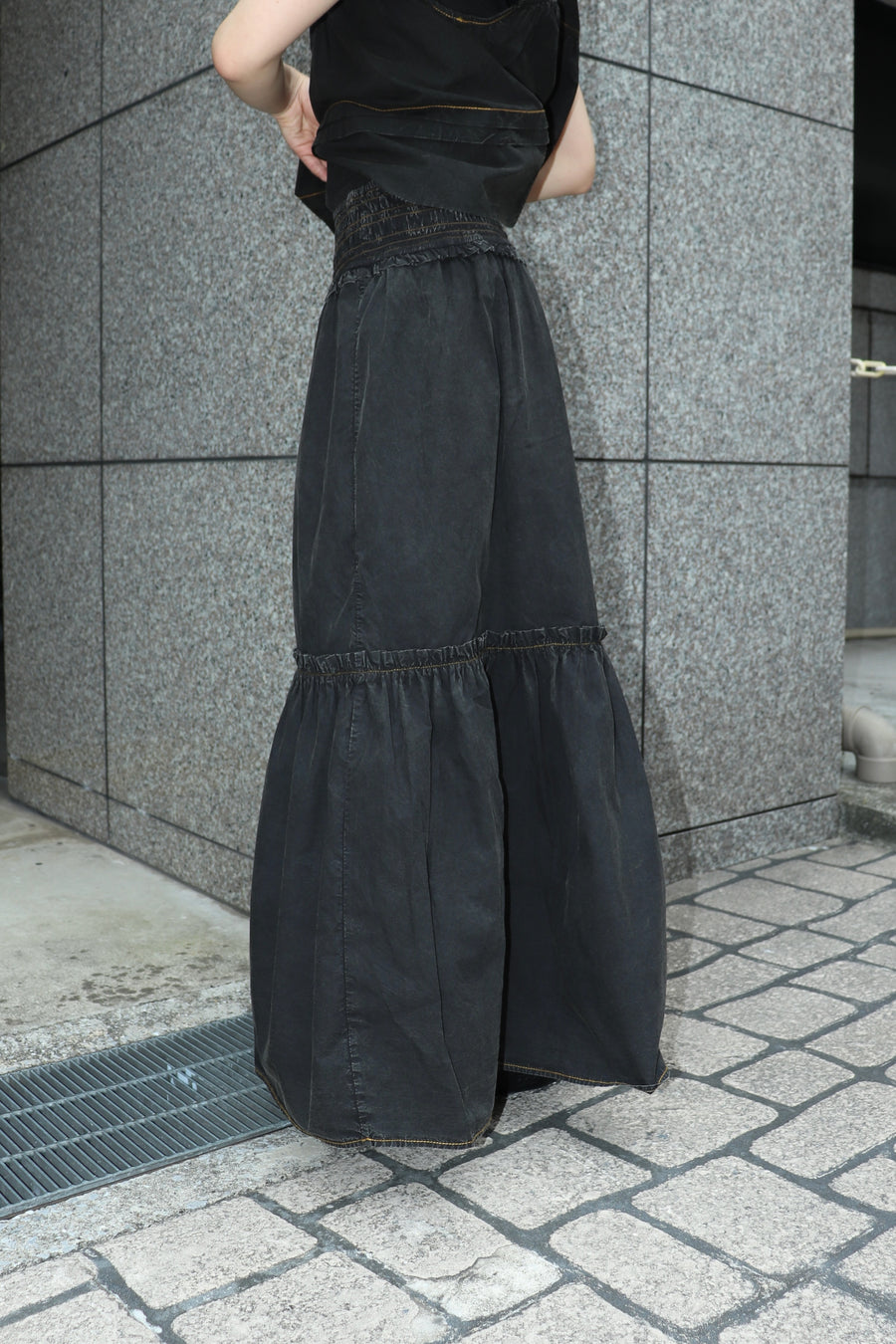 GANNI  Garment Dyed Cotton Smock Maxi Skirt