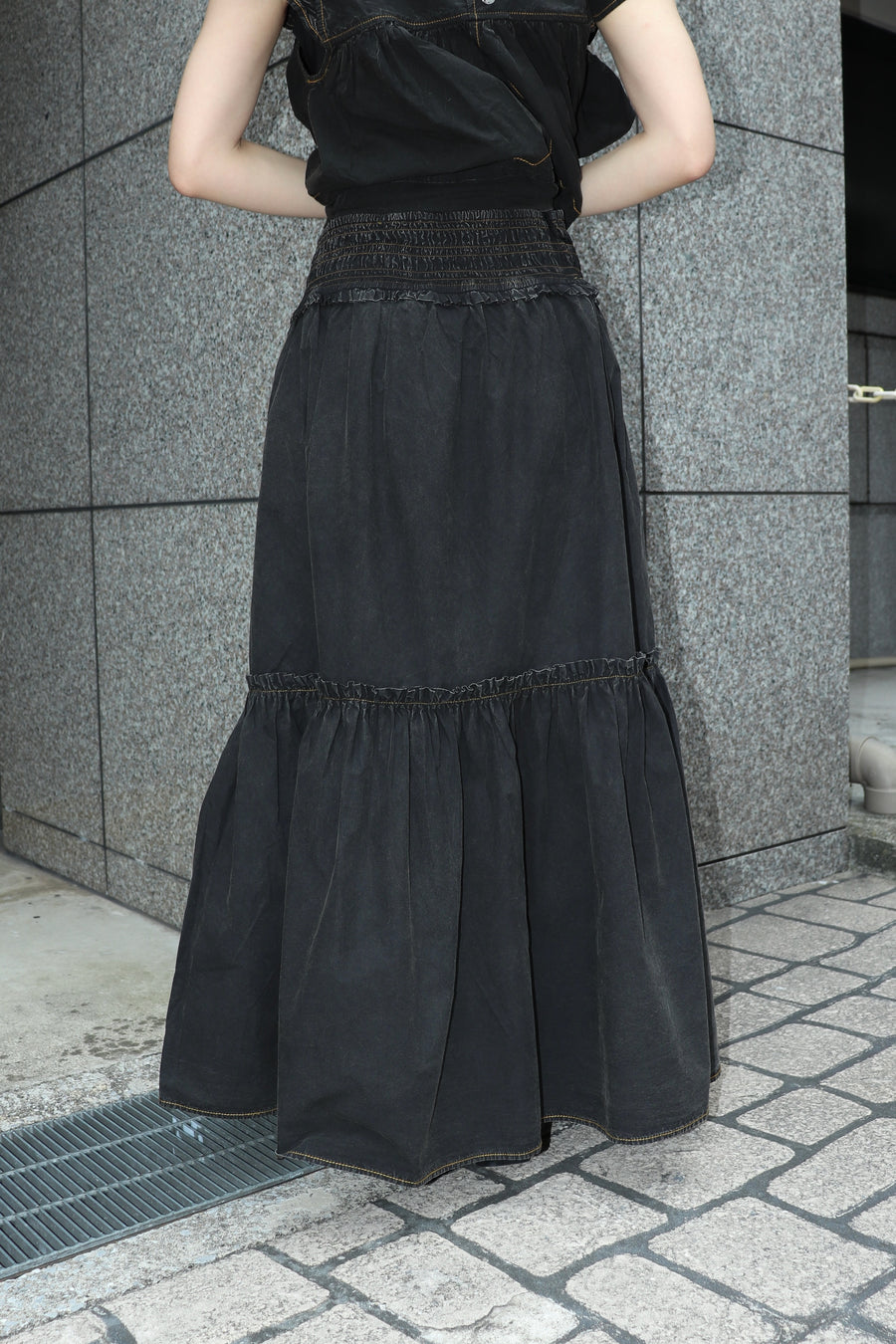 GANNI  Garment Dyed Cotton Smock Maxi Skirt
