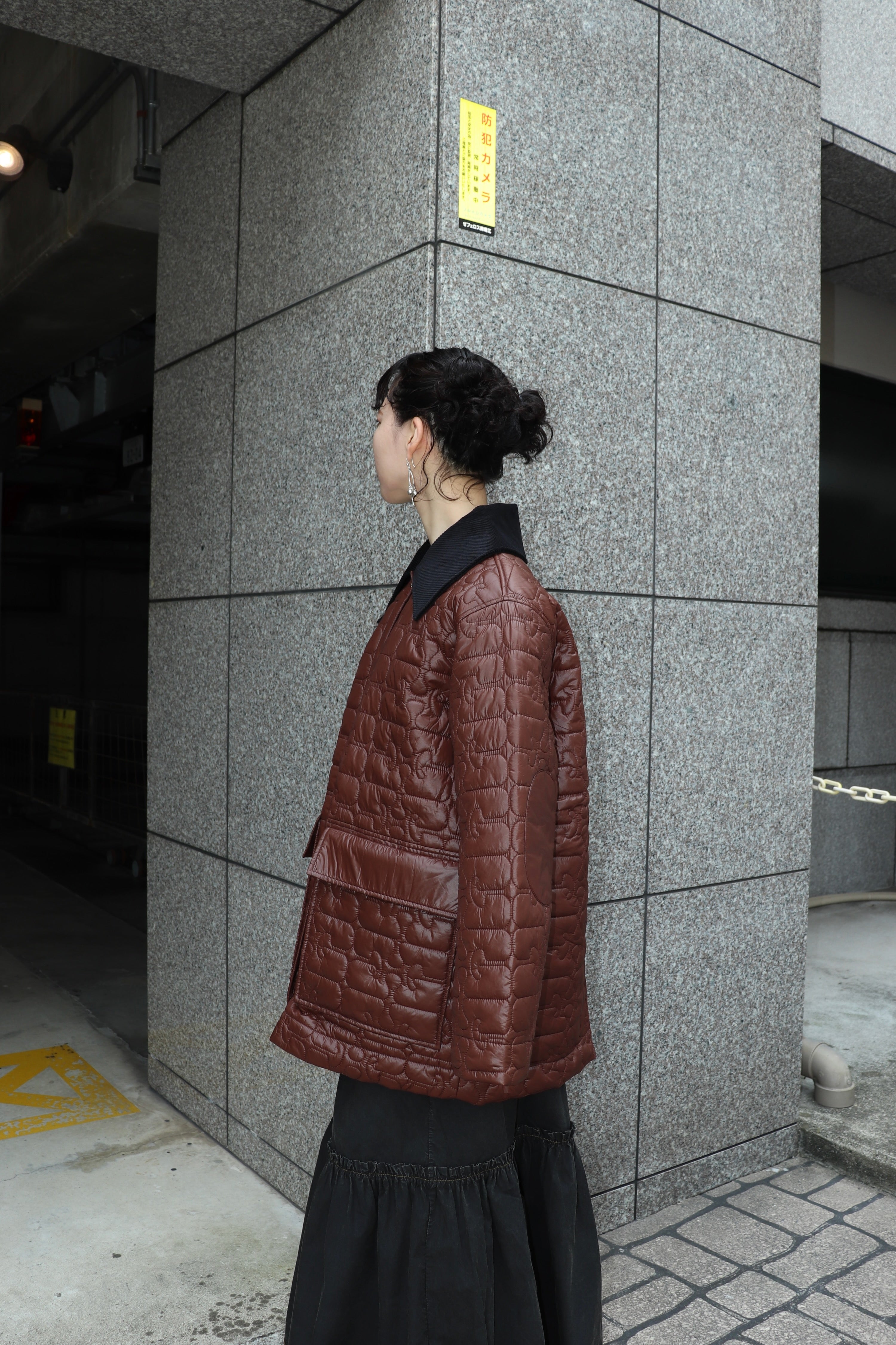 GANNI(ガニー)のShiny Quilt Midi Jacket CHICORYCOFFEEの通販