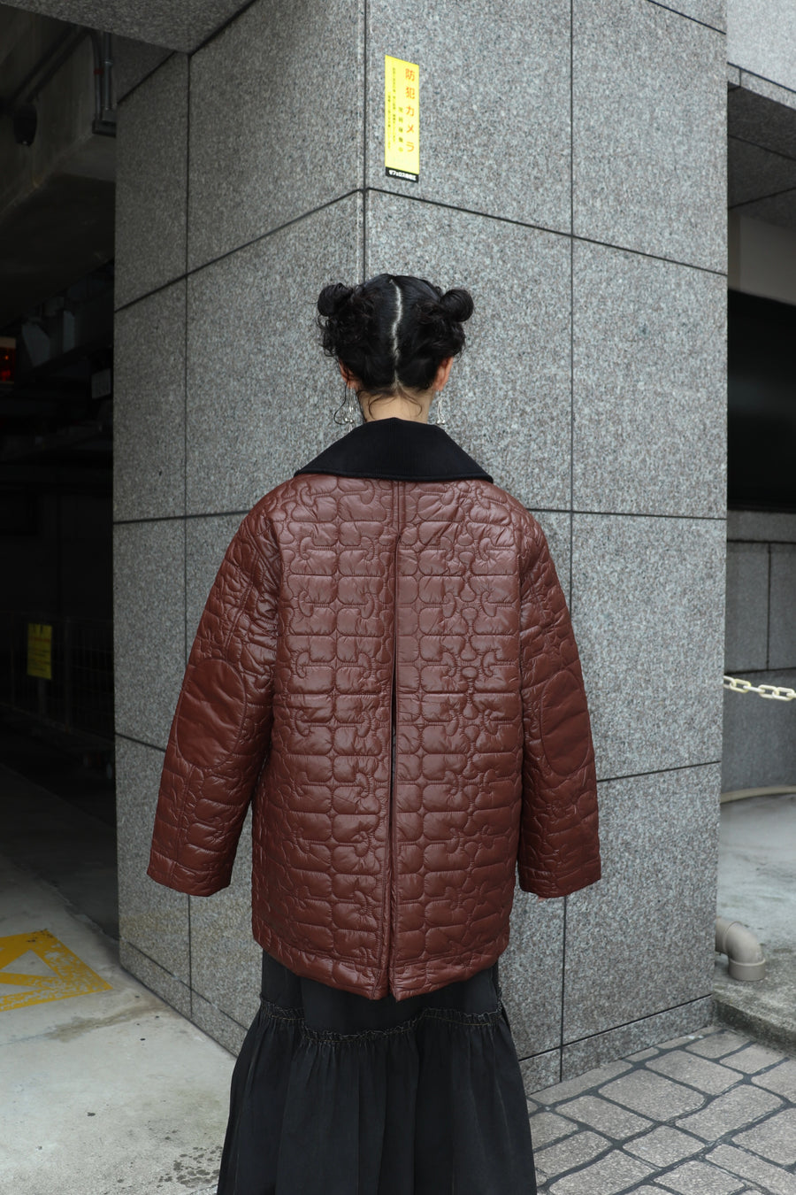 GANNI  Shiny Quilt Midi Jacket(CHICORYCOFFEE)