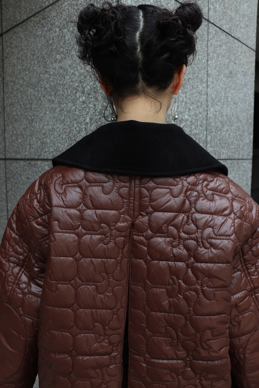 GANNI  Shiny Quilt Midi Jacket(CHICORYCOFFEE)