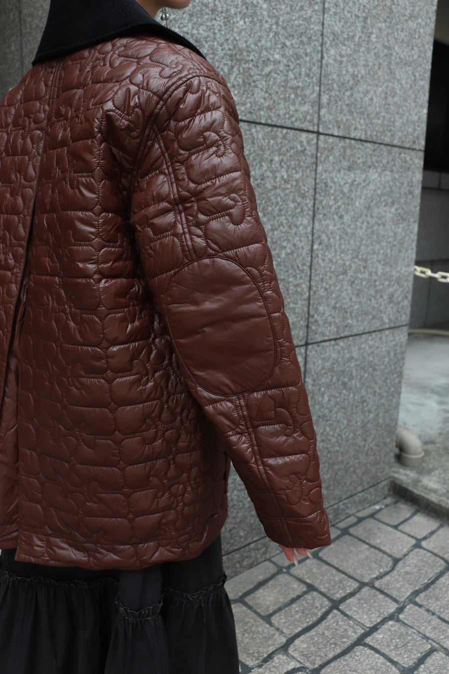 GANNI  Shiny Quilt Midi Jacket(CHICORYCOFFEE)