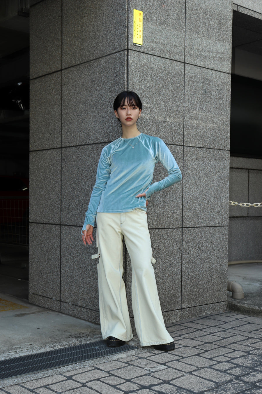 kotohayokozawa  FLEX VELVET CUFF-GLOVE LONG TEE