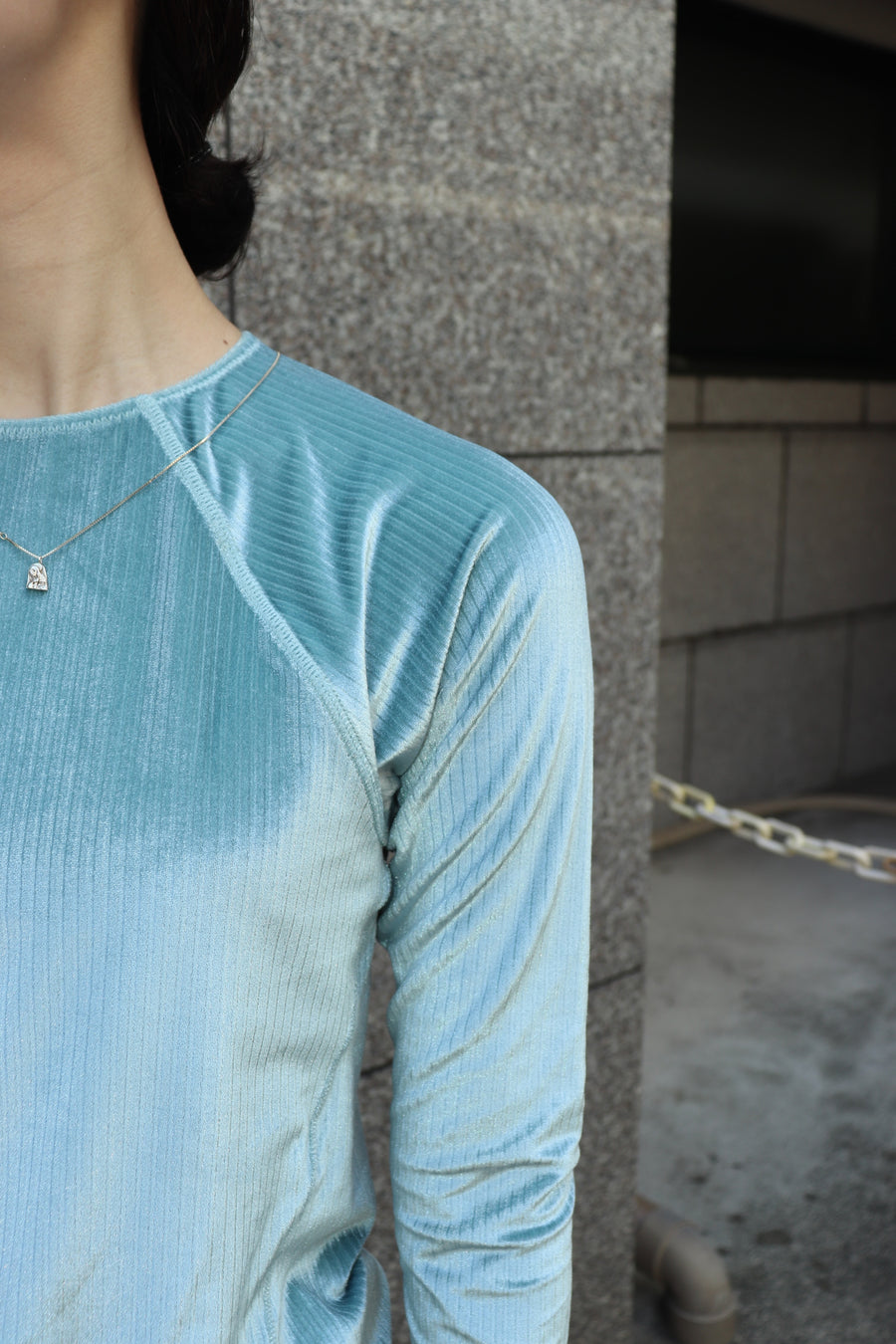 kotohayokozawa  FLEX VELVET CUFF-GLOVE LONG TEE