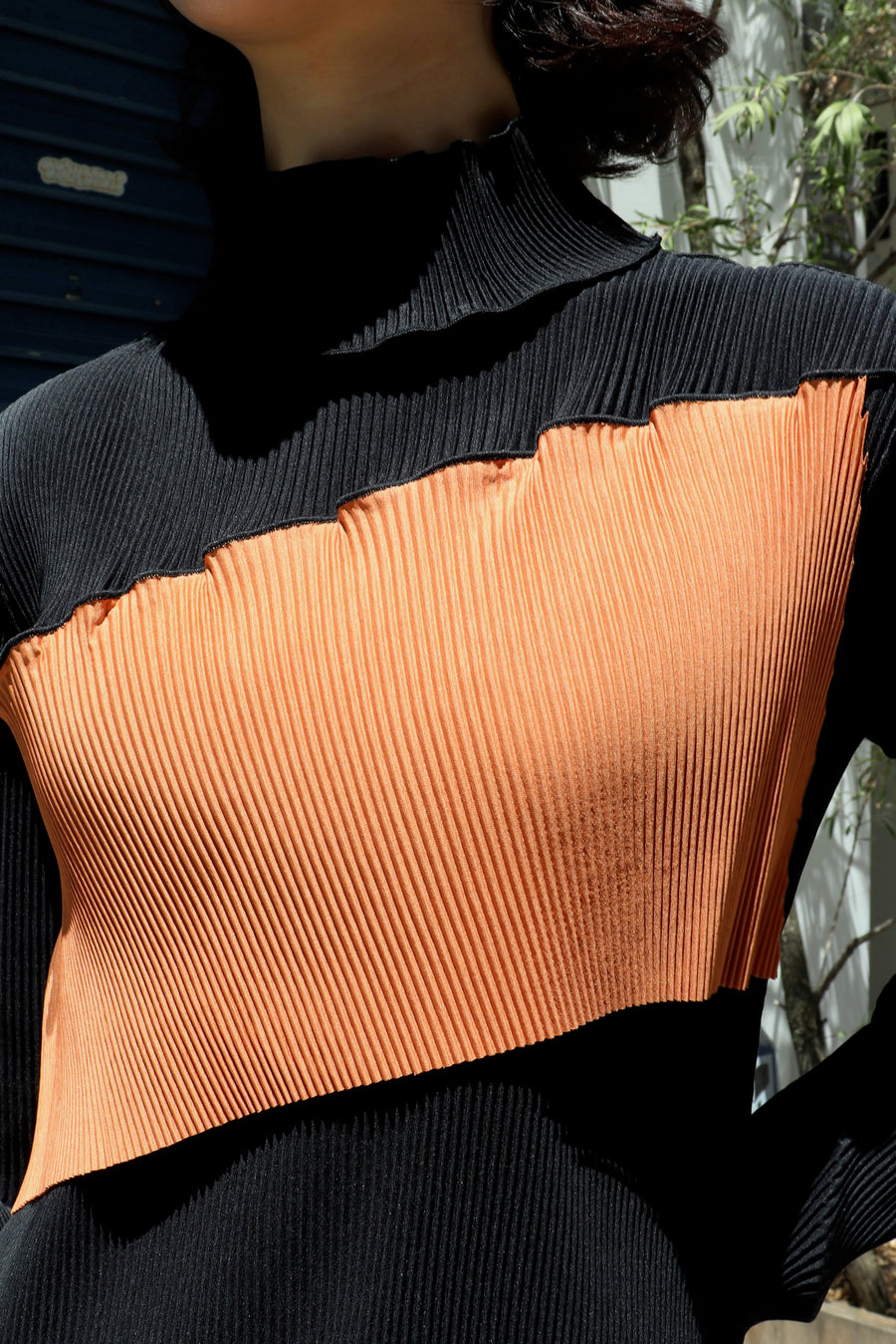 kotohayokozawa  SPIRAL WAVE LONG SLEEVE TOP HIGH NECK(BLACK)