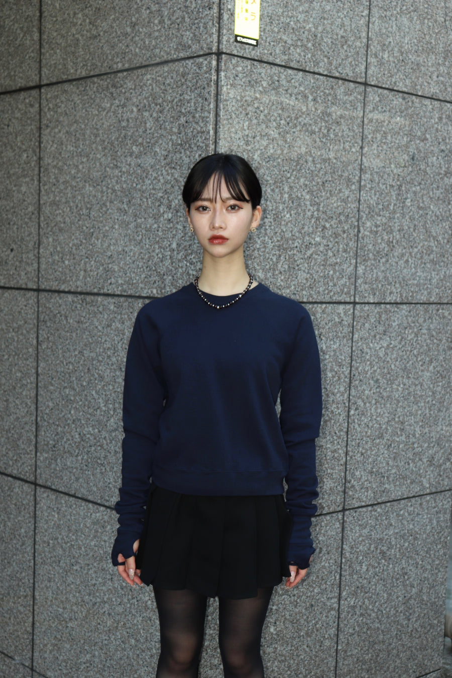 kotohayokozawa  HEAVYWEIGHT CUFF-GLOVE TOP(BLUEBERRY)