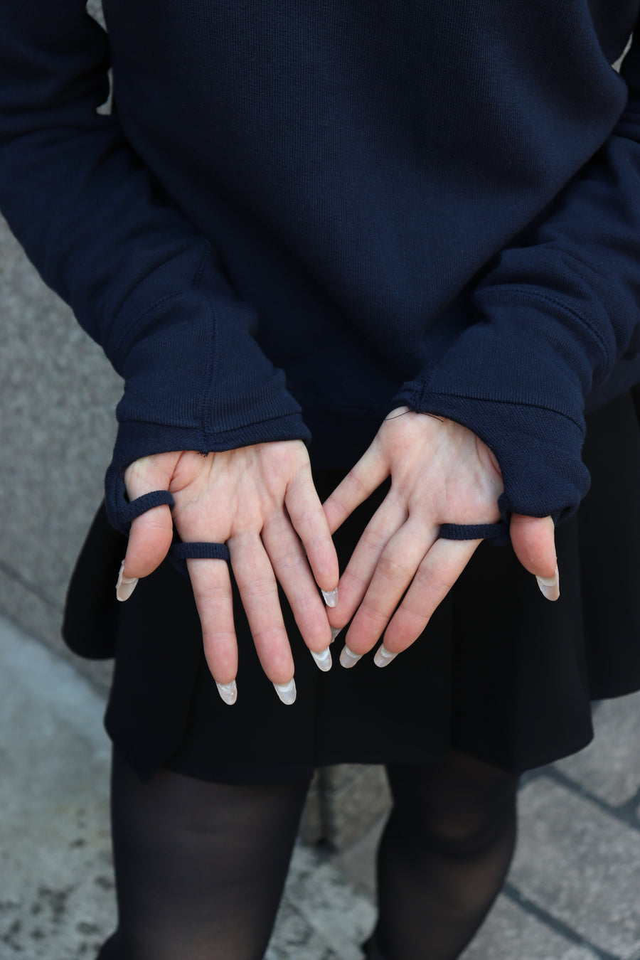 kotohayokozawa  HEAVYWEIGHT CUFF-GLOVE TOP(BLUEBERRY)