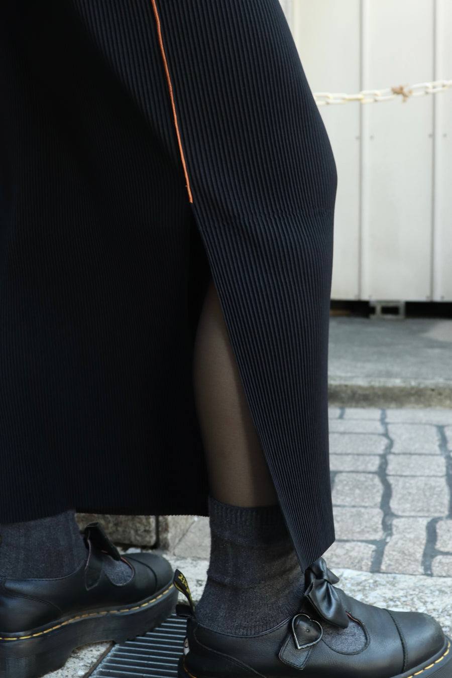 kotohayokozawa  T*D* WAVE LONG SLEEVE DRESS HIGH NECK(BLACK)