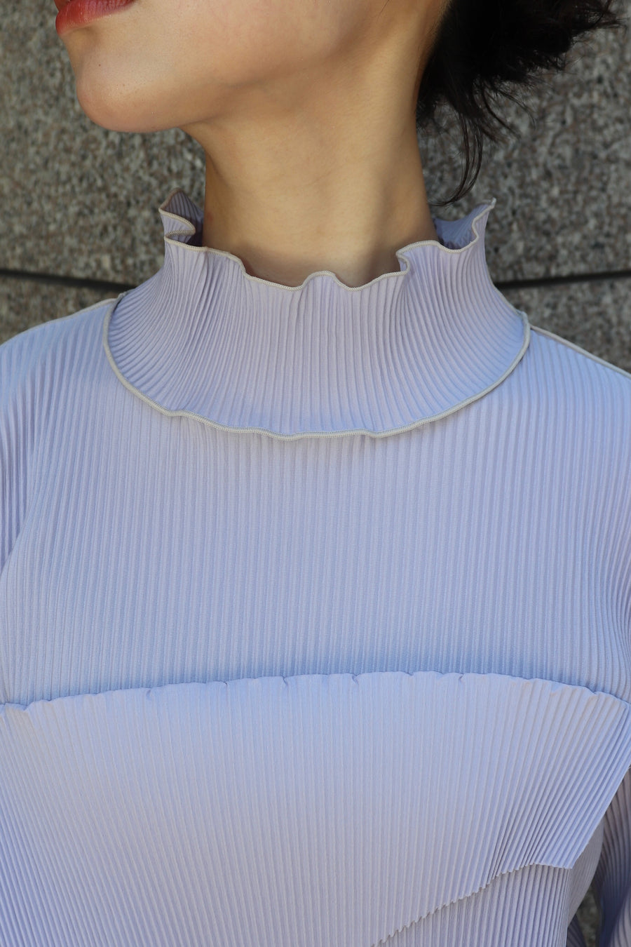 kotohayokozawa  T*D* WAVE LONG SLEEVE DRESS HIGH NECK(LAVENDER)