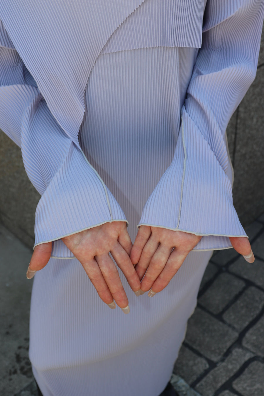 kotohayokozawa  T*D* WAVE LONG SLEEVE DRESS HIGH NECK(LAVENDER)