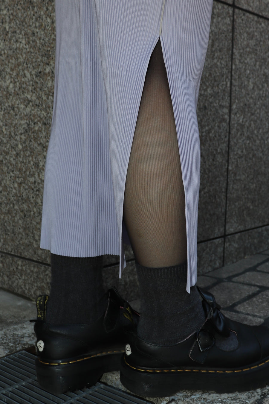 kotohayokozawa  T*D* WAVE LONG SLEEVE DRESS HIGH NECK(LAVENDER)