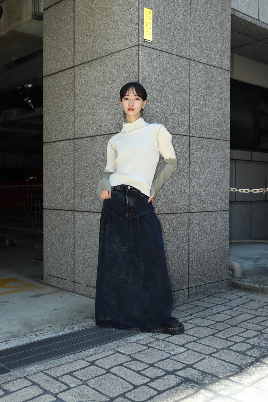 kotohayokozawa  ARM COVER TOP HIGH NECK(LT.BEIGE)