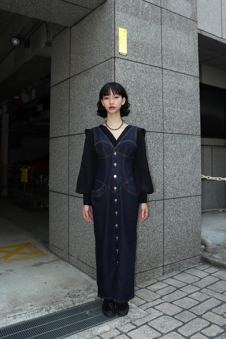 FETICO  Denim sleeveless dress