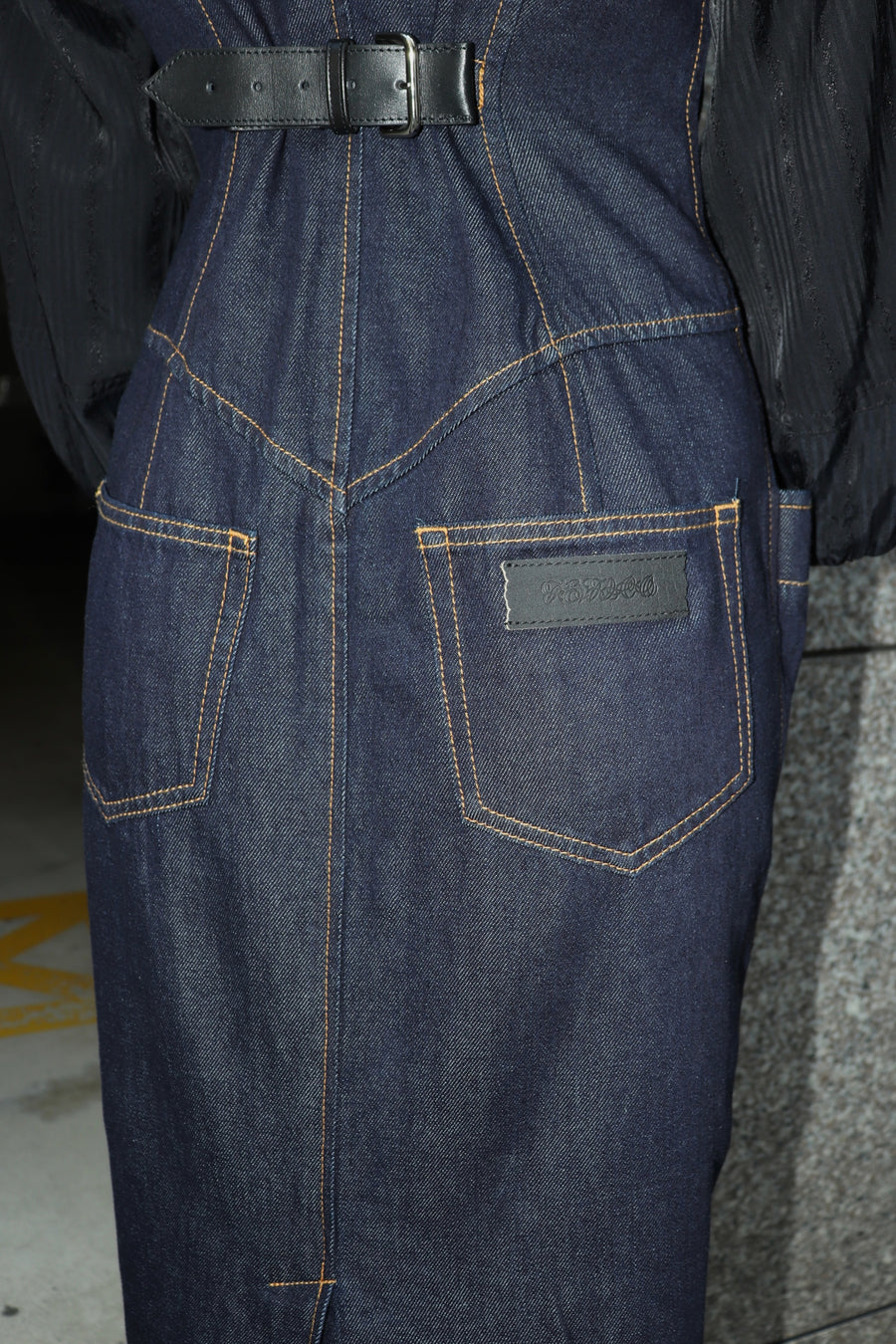 FETICO  Denim sleeveless dress