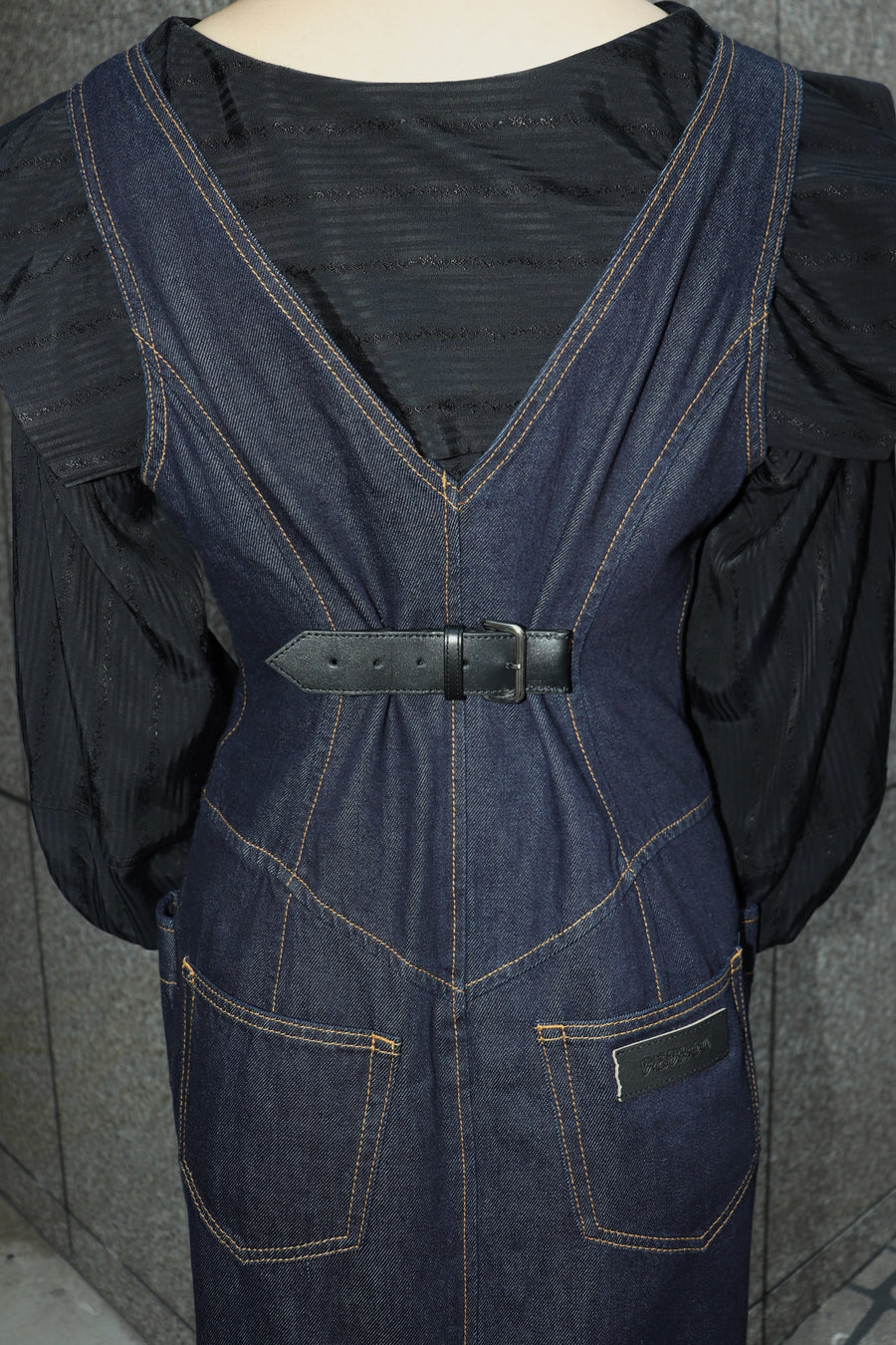 FETICO  Denim sleeveless dress