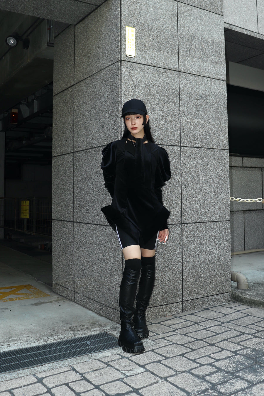 SHIORI MIKATA  wool like round cap(BLACK)
