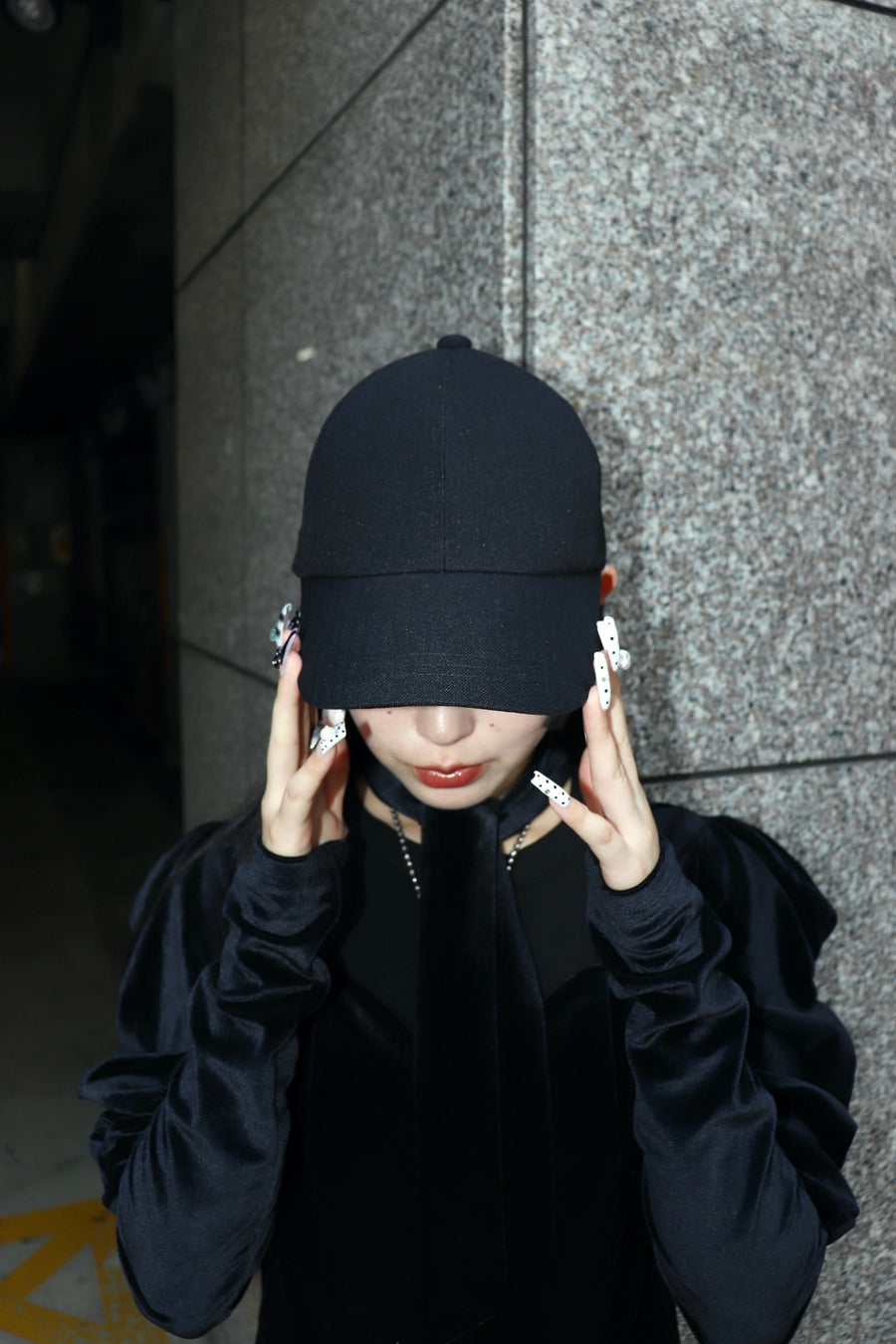 SHIORI MIKATA  wool like round cap(BLACK)