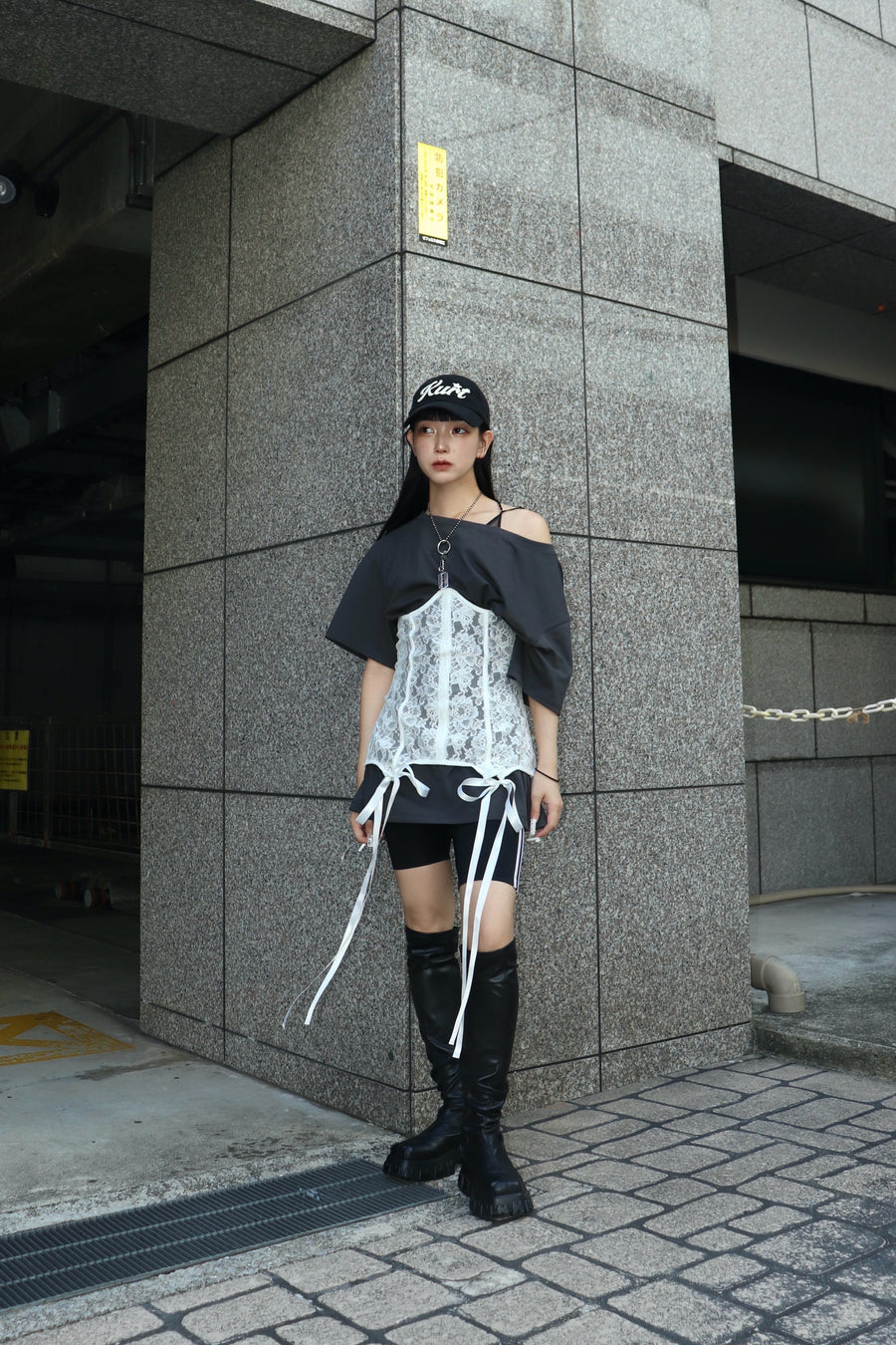 SHIORI MIKATA  lace body corset(WHITE)