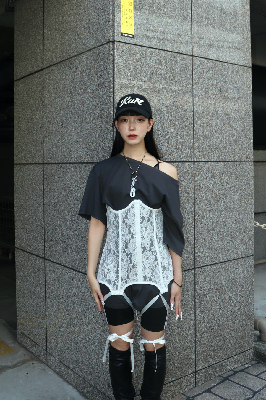 SHIORI MIKATA  lace body corset(WHITE)