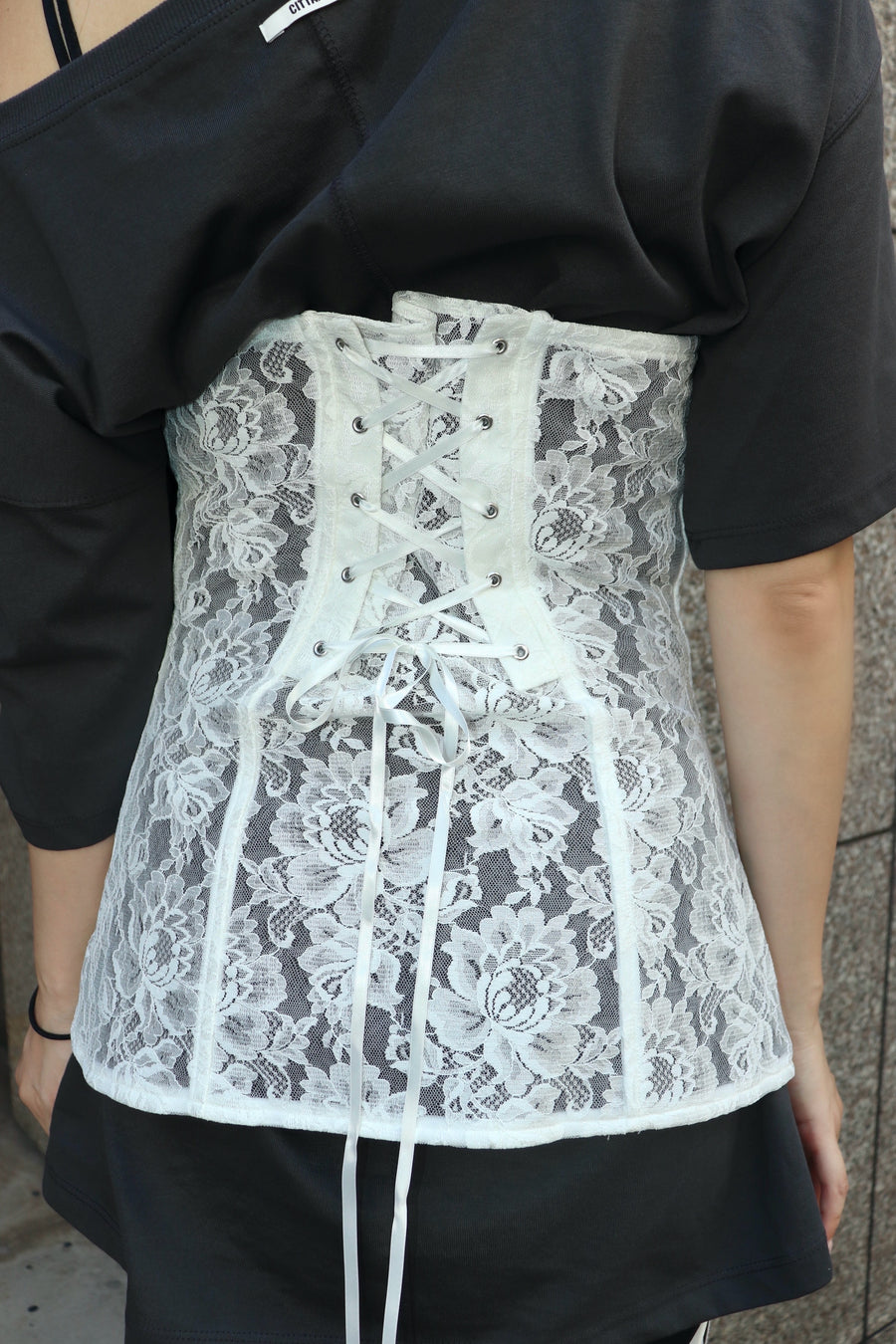 SHIORI MIKATA  lace body corset(WHITE)