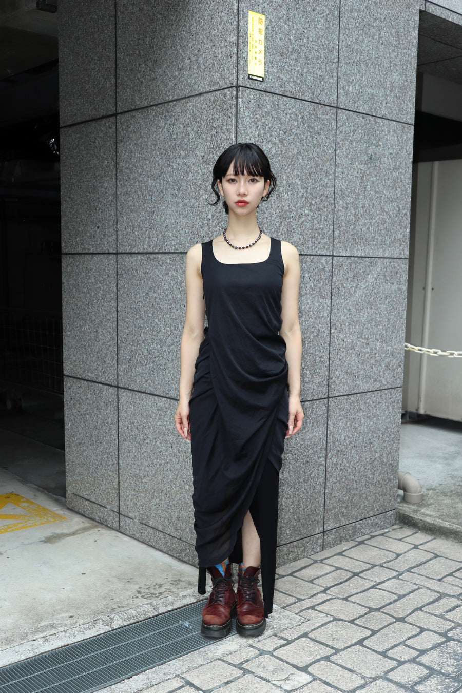 mukcyen  sheer draped dress