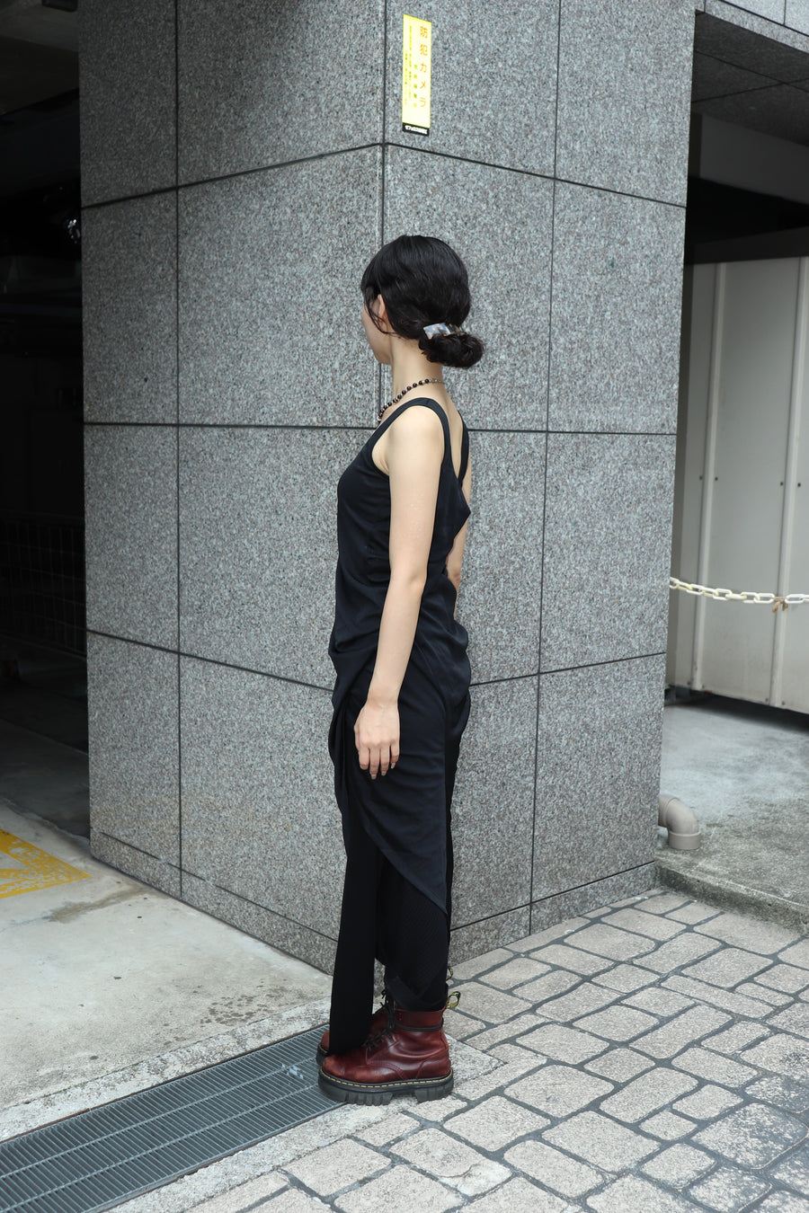 mukcyen  sheer draped dress