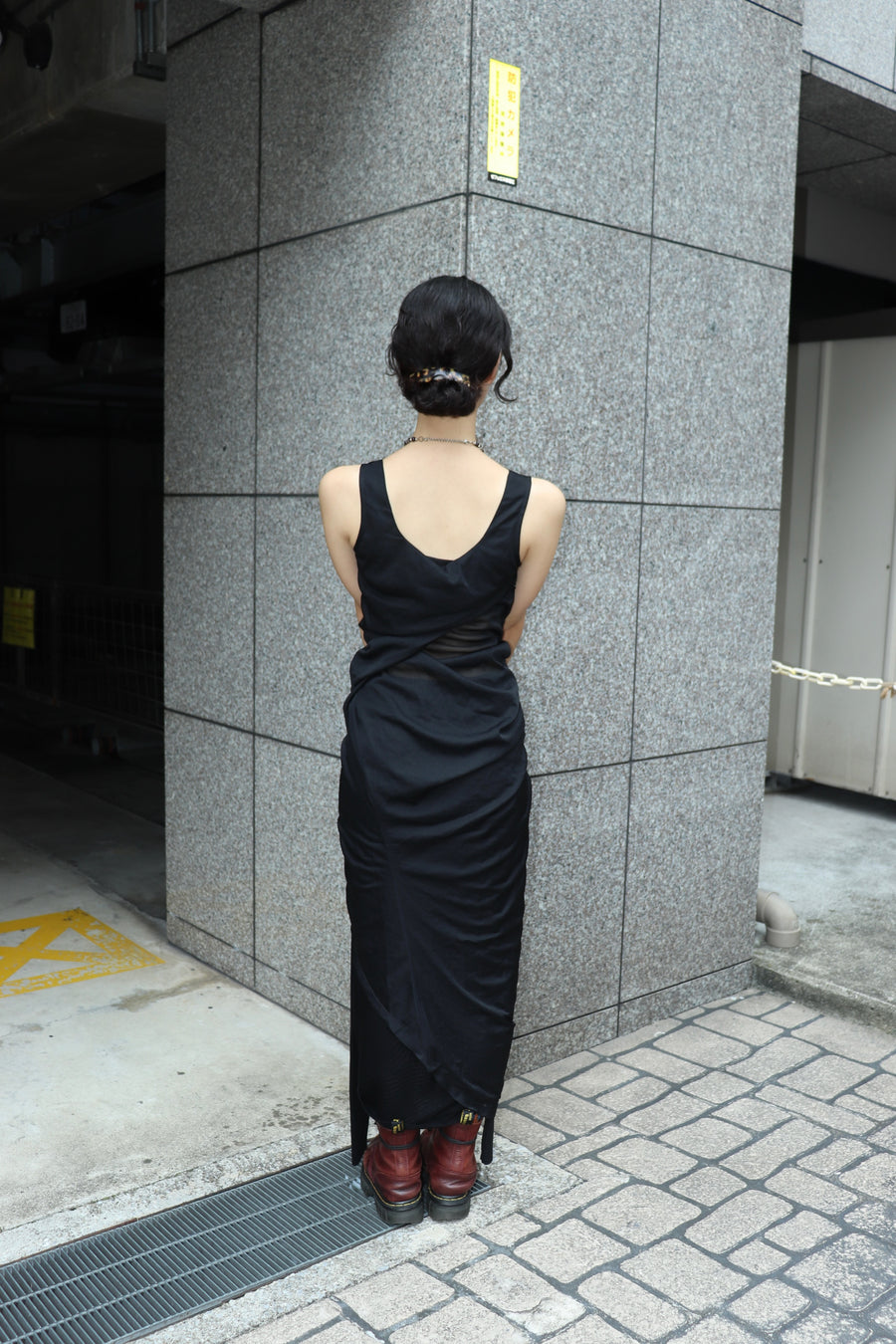 mukcyen  sheer draped dress