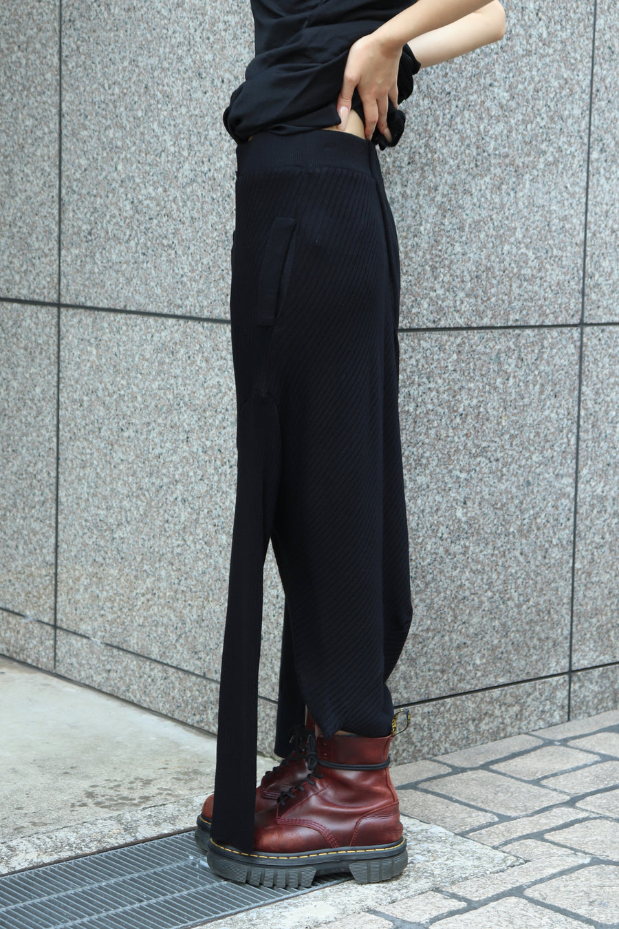 mukcyen  deformed knit skirt