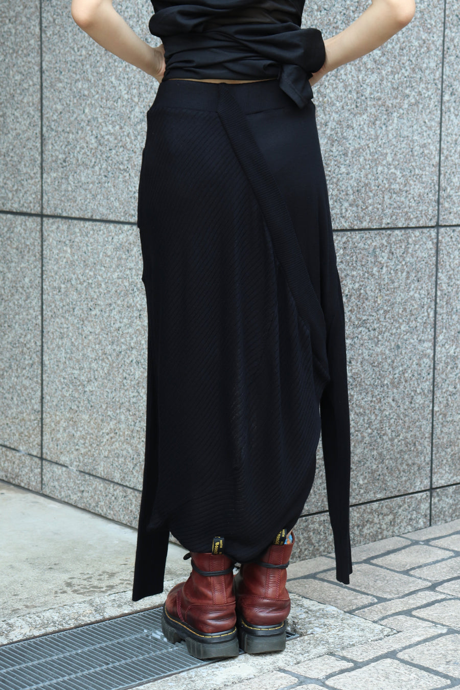 mukcyen  deformed knit skirt